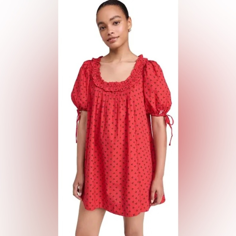 Damson Madder Jemima Mini Dress - Red Cherries size UK 16 US 12 - Picture 6 of 14